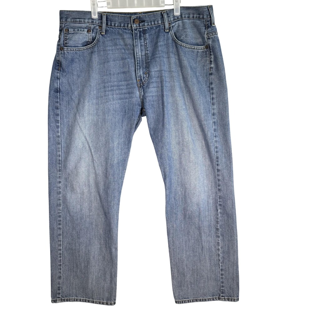 Levis 569 Jeans Mens 38x32 Relaxed Straight Heavyweight Whiskered Distressed